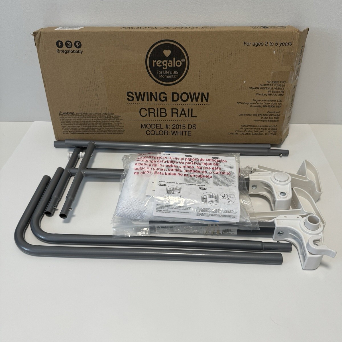 Regalo Swing Down Convertible Crib Toddler Bed Rail Guard