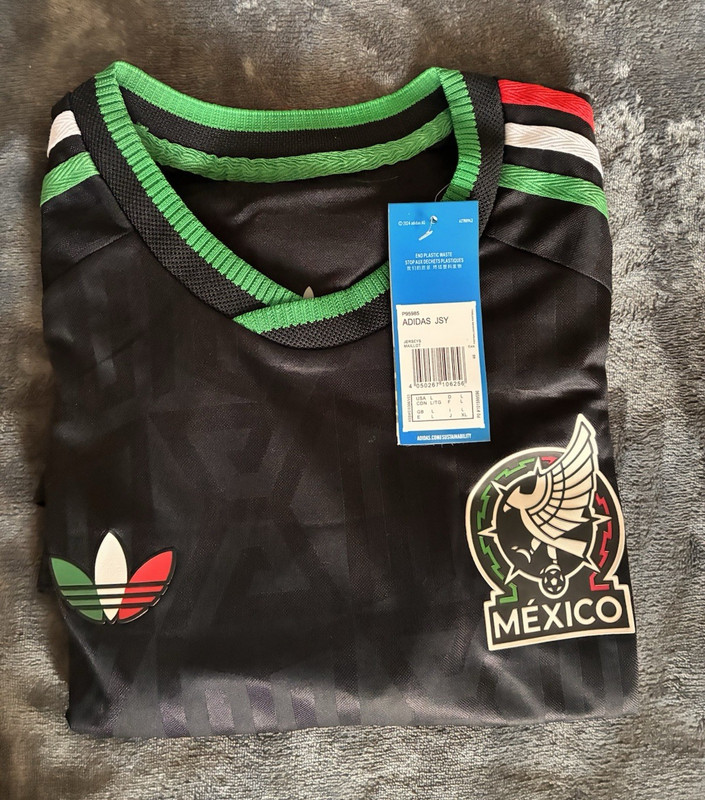 adidas Mexico National Team Soccer Jersey w/ Crest Black Size L