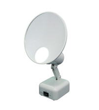 Floxite FL-615-2 15X Lighted Magnifying Mirror, LED Tabletop Travel Vanity Mirro