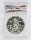 1985 Engelhard American Prospector Silver Round ICG MS69 S$1 Silver Round