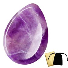 DUQGUHO 1.7" Worry Stone Natural Amethyst 1.7 x 1.34 x 0.24 inches, Purple