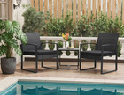 Outdoor Bistro Table And 2 Chairs Balcony Furniture Set Comfy waterproff