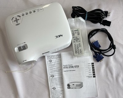 NEC LT30 DLP Projector 244 Lamp Hours Remote Case VGA Tested Works