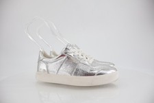 Sam Edelman Womens Edie Sneakers Shoes Low Top Silver Metallic Lace Up 6.5M