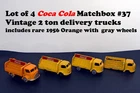 New Listinglot of 4 Vintage Matchbox # 37 Coca-Cola trucks includes rare orange from 1950s
