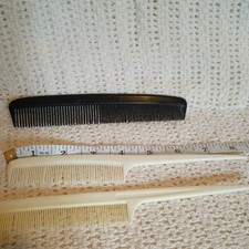 Vintage Unbreakable Rat Tail Comb cream USA Made Styling Teasing Tool