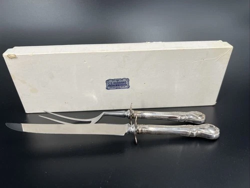 Towle French Provincial Sterling Silver Handled Carving Set Knife Fork Boxed NOS