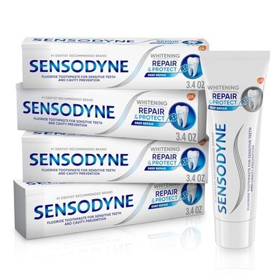 Sensodyne Repair And Protect Whitening Toothpaste For Sensitive Teeth 4 Pack