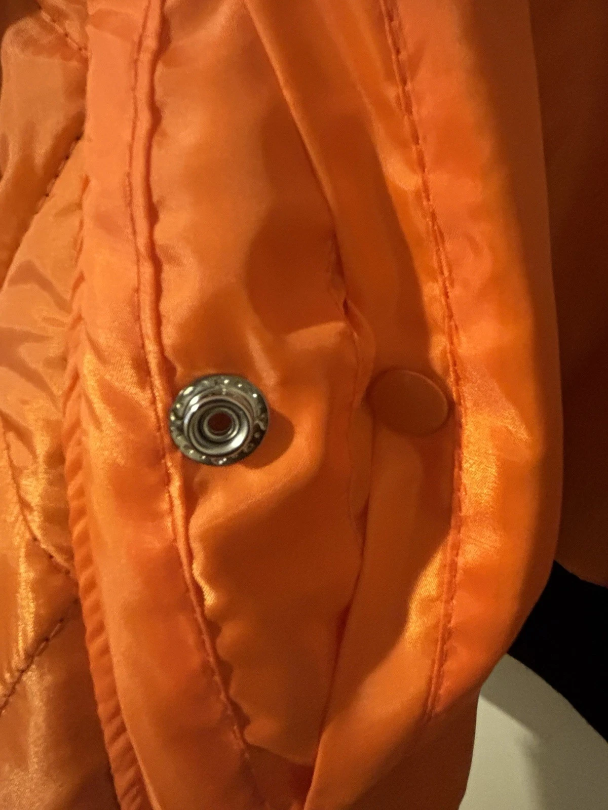 Rothco Men's MA-1 Reversible Bomber Jacket Black/Orange Full Zip Satin Nylon XL - product detail image 8