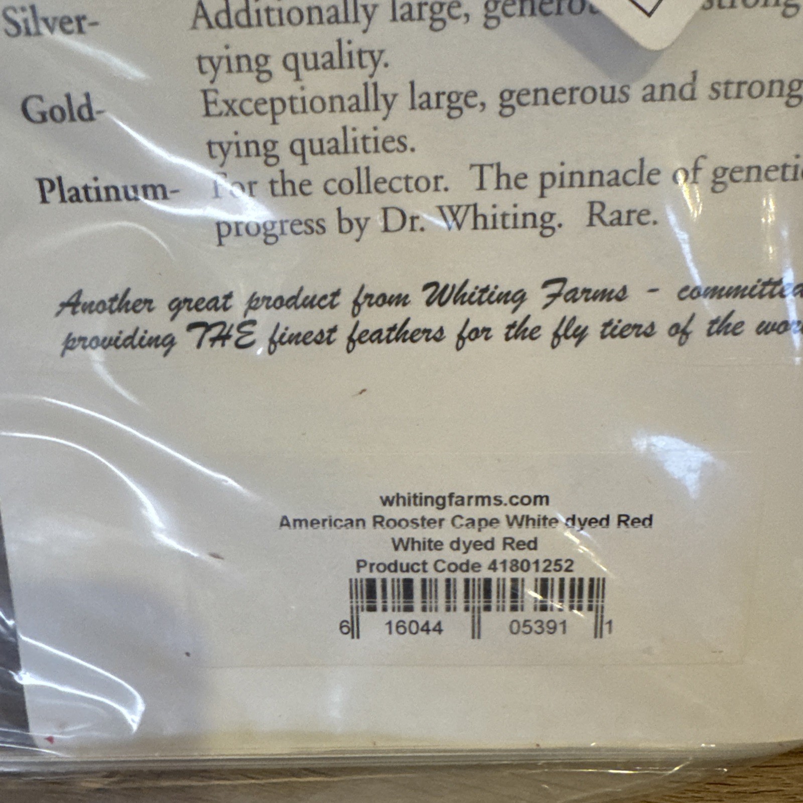 Whiting Hackle American Rooster Whole Cape White dyed Red Feathers  NEW