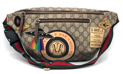 GUCCI GG Supreme Courier Crossbody Bag Shoulder Bag Brown Canvas
