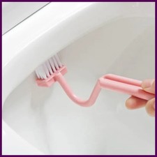 Toilet Cleaning Brush S Shape Portable Wc Scrubber Curved Side Bending Handle