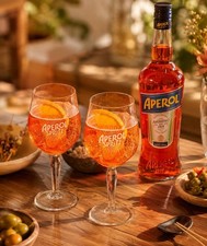 2x Aperol Spritz Signatue Glass Bowl Pedestal Goblet 16oz 45cl 450ml Genuine NEW