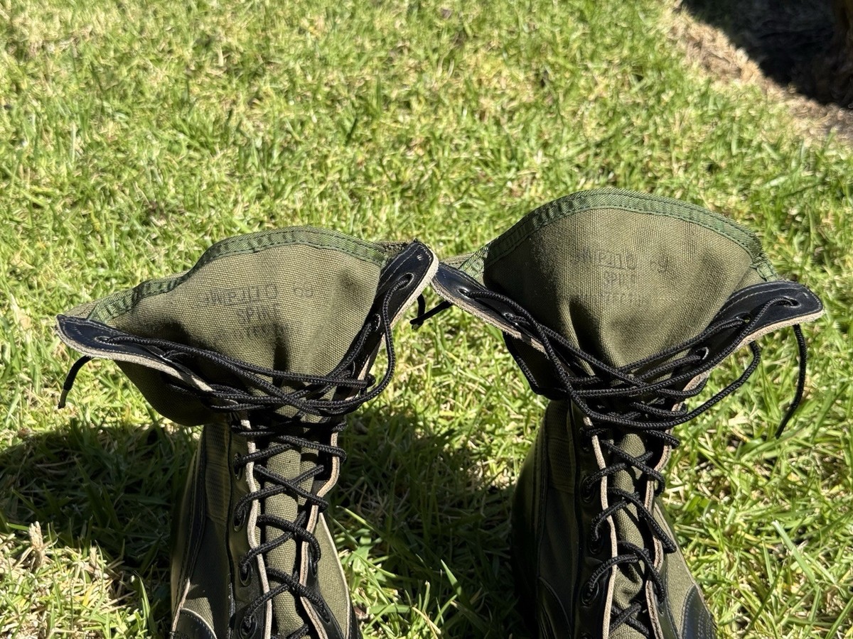 RO-SEARCH Vietnam War Jungle Boots 9W Black Green Canvas 