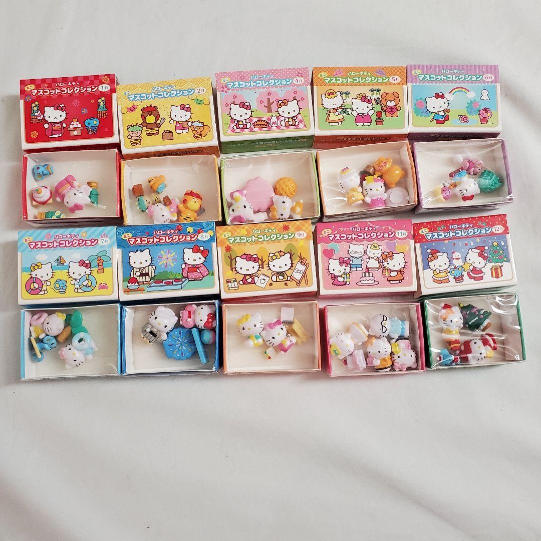 Hello Kitty Mini Mascot Collection, 10-month set, rare vintage, used