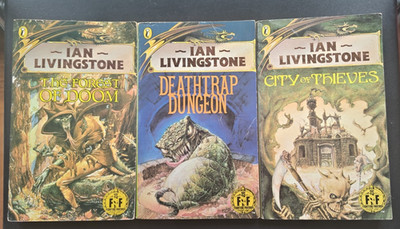 Deathtrap Dungeon - Ian Livingstone - Fighting Fantasy - BUCHSPIEL LOT 3 BÜCHER