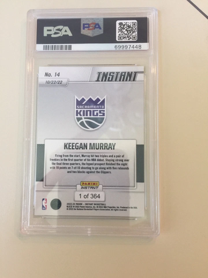 2022 Panini Instant #14 Keegan Murray PSA 10 - Image 2 of 2