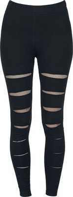 Gothicana by EMP Damen schwarze Leggings mit Netzlöchern