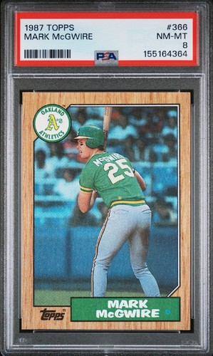 Topps 1987 #366 Mark McGwire Oakland Athletics PSA 8