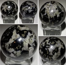 Indigo Gabbro Sphere 40.7mm 98g Mystic Merlinite Crystal Ball • Grounding Energy