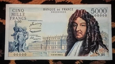 Billet 5000 Francs Louis XIV Non Émis ( Billet Factice / FAUX ) - Photo 1/2