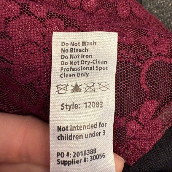 Weissman Lace Ruffle Biketard Burgundy Dance Costume New Size Adult XL