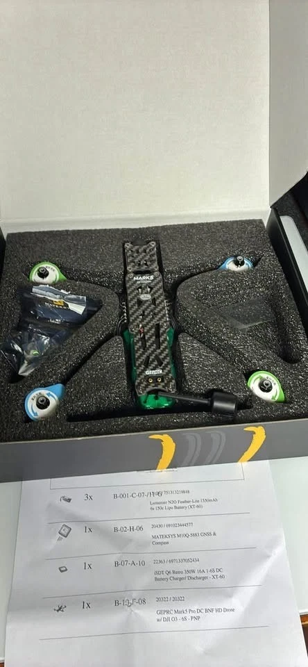 GEPRC Mark5 Pro DC BNF HD w/ DJI o3 - 6s Drone Kit with Lipo’s and GPS + charger - Image 2 of 4