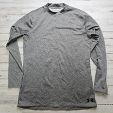 Under Armour ColdGear Fitted Mock Long Sleeve Gray Baselayer Men's LG