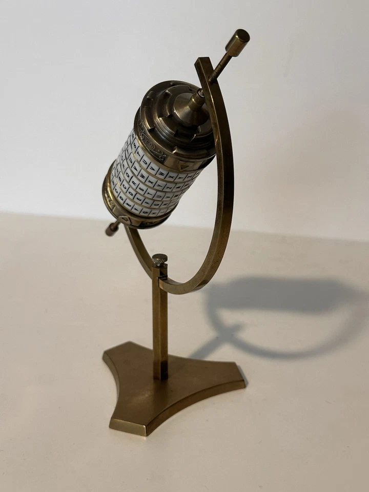 Vintage Brass Da Vinci Code Cryptex With Stand - Image 3 of 4