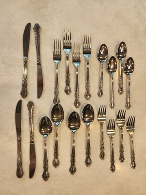 20 Ekco Eterna Sandra Jeanne Stainless Flatware Japan 4 - 5pc Place Settings