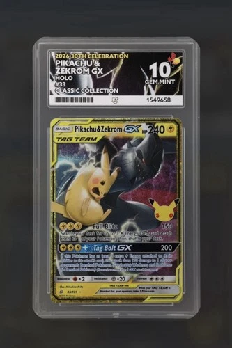 Pikachu & Zekrom GX Tag Team 33/181 30th Celebration ACE 10 Pokémon Perfect Subs