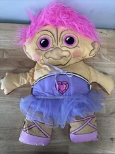 TREASURE TROLLS ACE NOVELTY CO VINTAGE PURPLE HAIR PILLOW PLUSH 28 INCH DOLL