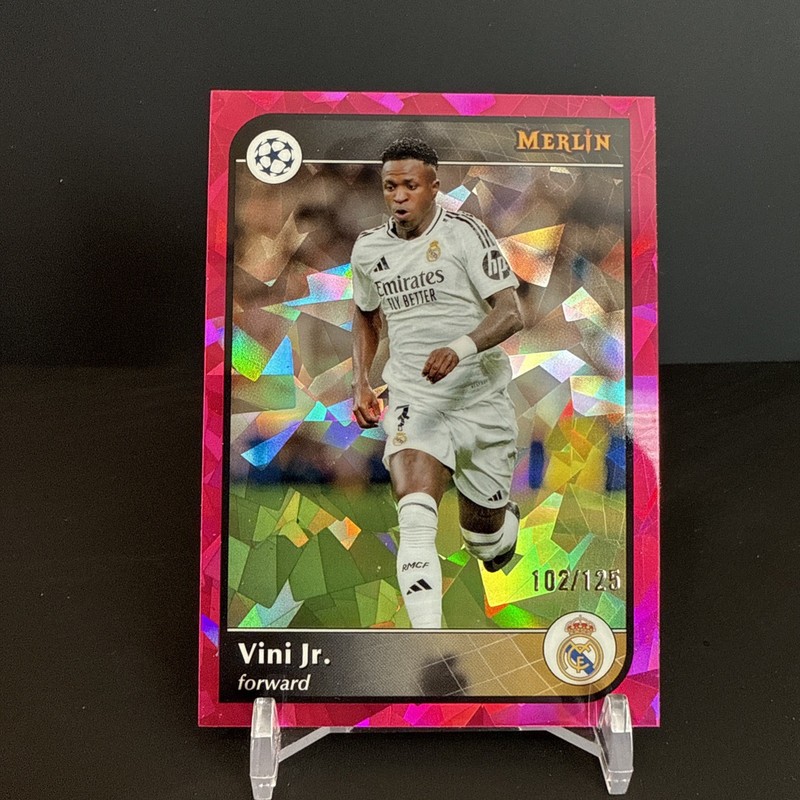 2024-25 Topps Merlin UCC Vinicius Jr Magenta Cracked Ice /125 Real Madrid Brazil
