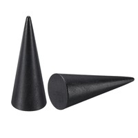 Holzkegel-Ringhalter, 2 StüCk Holz Schmuck Display StäNder, Schwarz (80X30Mm)