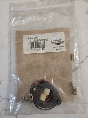 #ad Briggs And Stratton Carburetor Overhaul Kit 697241 $36.95