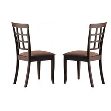 Cardiff Side Chair set2 0 Espresso  Dark Brown Microfiber