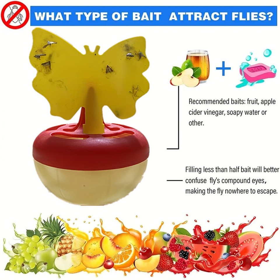 2Pcs Fruit Fly Traps Gnat Killer Catcher Gnat Trap and Effective Fruit
