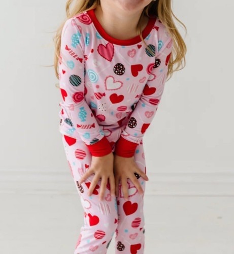 Little Sleepies Youth 16 Sweet Valentines Retired Two Piece Long Sleeve Set XOXO - Picture 6 of 9