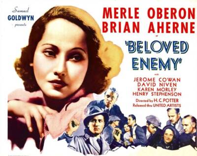 Beloved Enemy poster Merle Oberon Brian Aherne 1936 Old Movie Photo