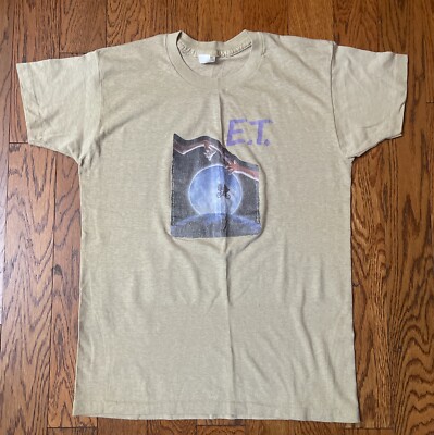 Vintage 1982 E.T. Bike Finger Touch Distressed T-Shirt size ADULT SMALL S