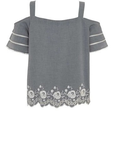 MINT VELVETChambray Embroidered Top Size 18 RRP £69.00 - Picture 3 of 4