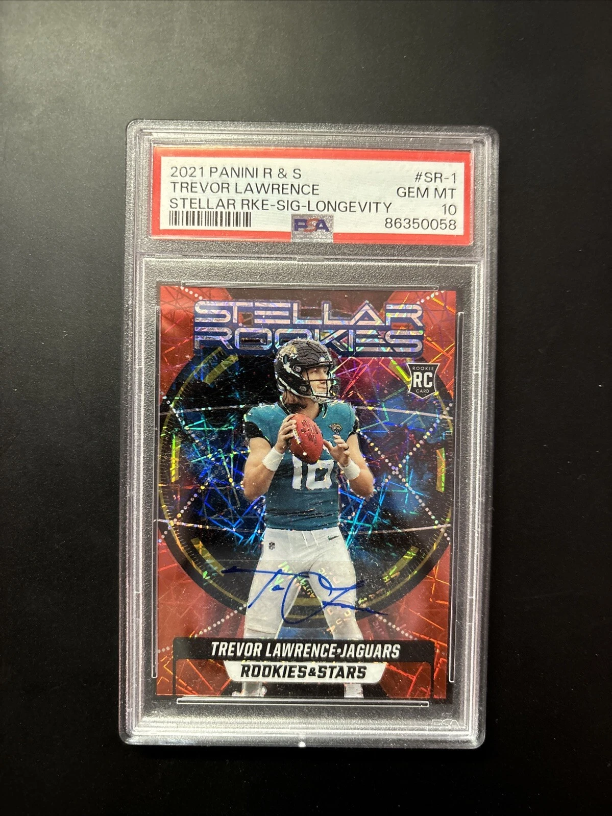 Trevor Lawrence Panini Rookies & Stars Stellar Rookies #SR1 Signature-Longevity