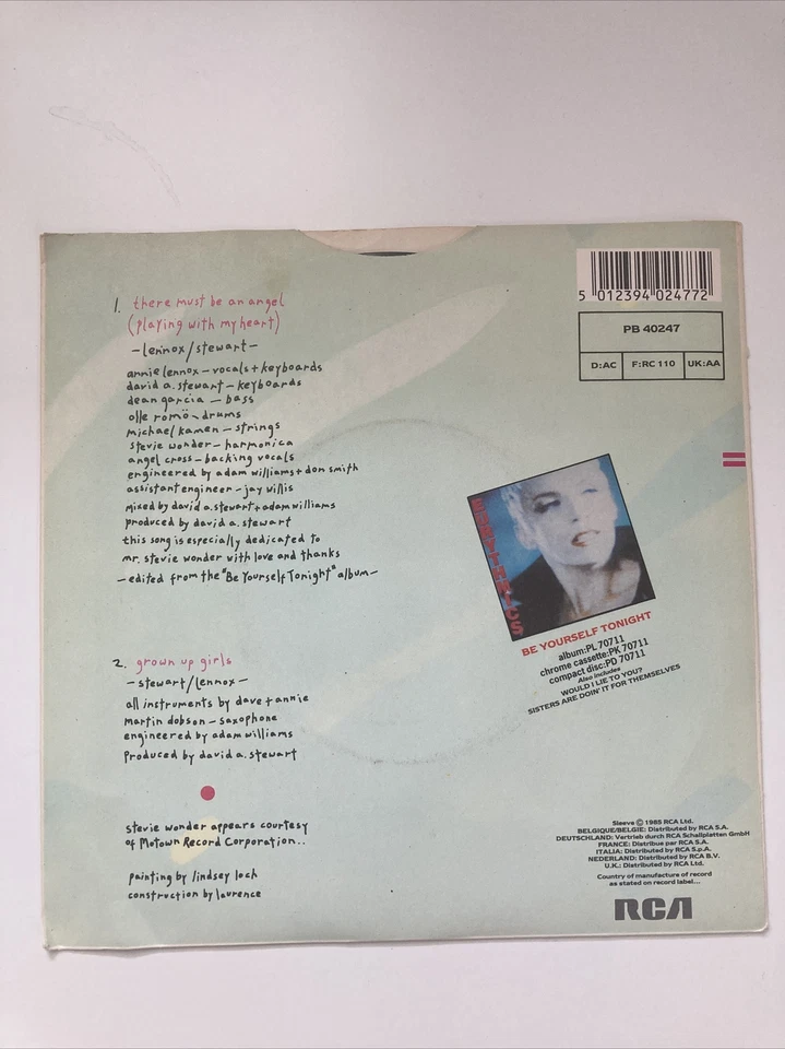 Eurythmics - There Must Be an Angel - 7" Vinyl Record Single 1985 RCA PB 40247 - Image 2 of 4
