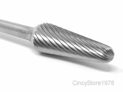 SL4S 14 Degree Taper Radius Carbide Burr Bur Cutting Tool Die Grinder Bit 1/4'' 