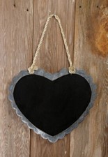 HANGING CHALKBOARD HEART 16X14IN