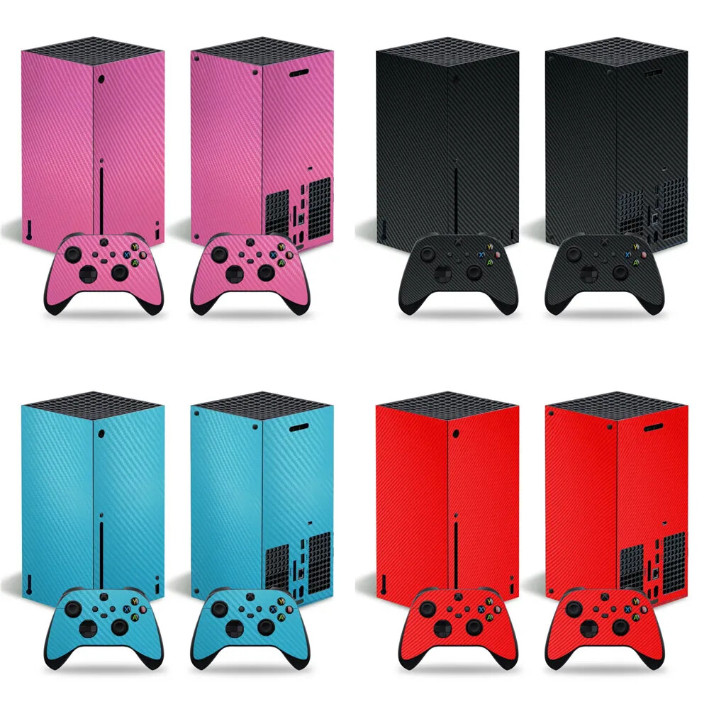 Xbox Series X Skin Sticker for Console and Controller Red Carbon Fiber-image