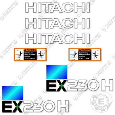 Fits Hitachi EX230H-5 Decal Kit Excavator - 7 YEAR OUTDOOR 3M VINYL!