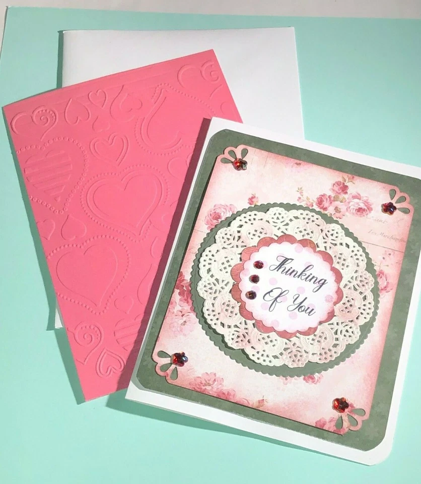 Sympathy Encouragement Hero Hang in there OOAK 5x7 Greeting card + gift tag Pink - Image 4 of 4