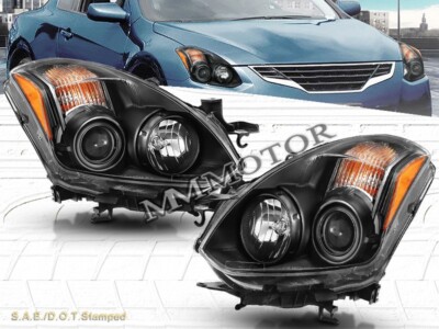 PROJECTOR HEADLIGHTS FIT FOR 2010-2013 NISSAN ALTIMA 2 DOOR COUPE BLACK HOUSING