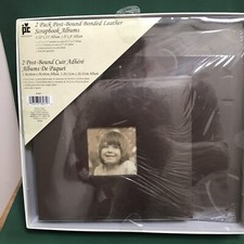 Provo Craft 2 Pack Post-Bound Bonded Leather Scrapbook Albums Dk Brown NIB